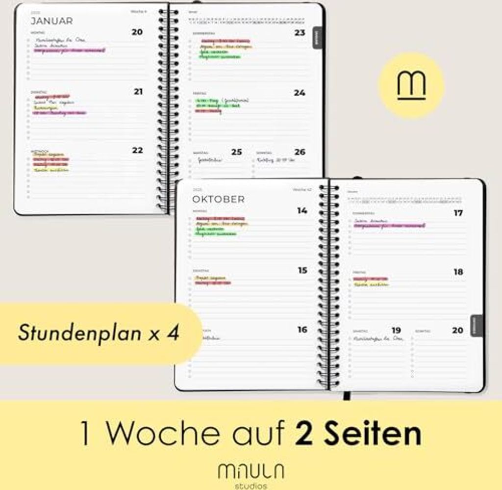 A5 Terminplaner 2025 - Minimalistischer Buchkalender A5 Produktbild 4