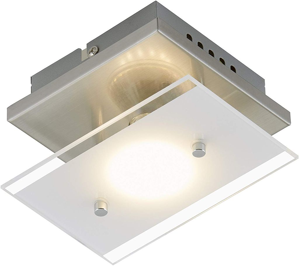 Briloner LED Deckenleuchte Chrom Glas Tell Eckig 3W GU10 Produktbild 