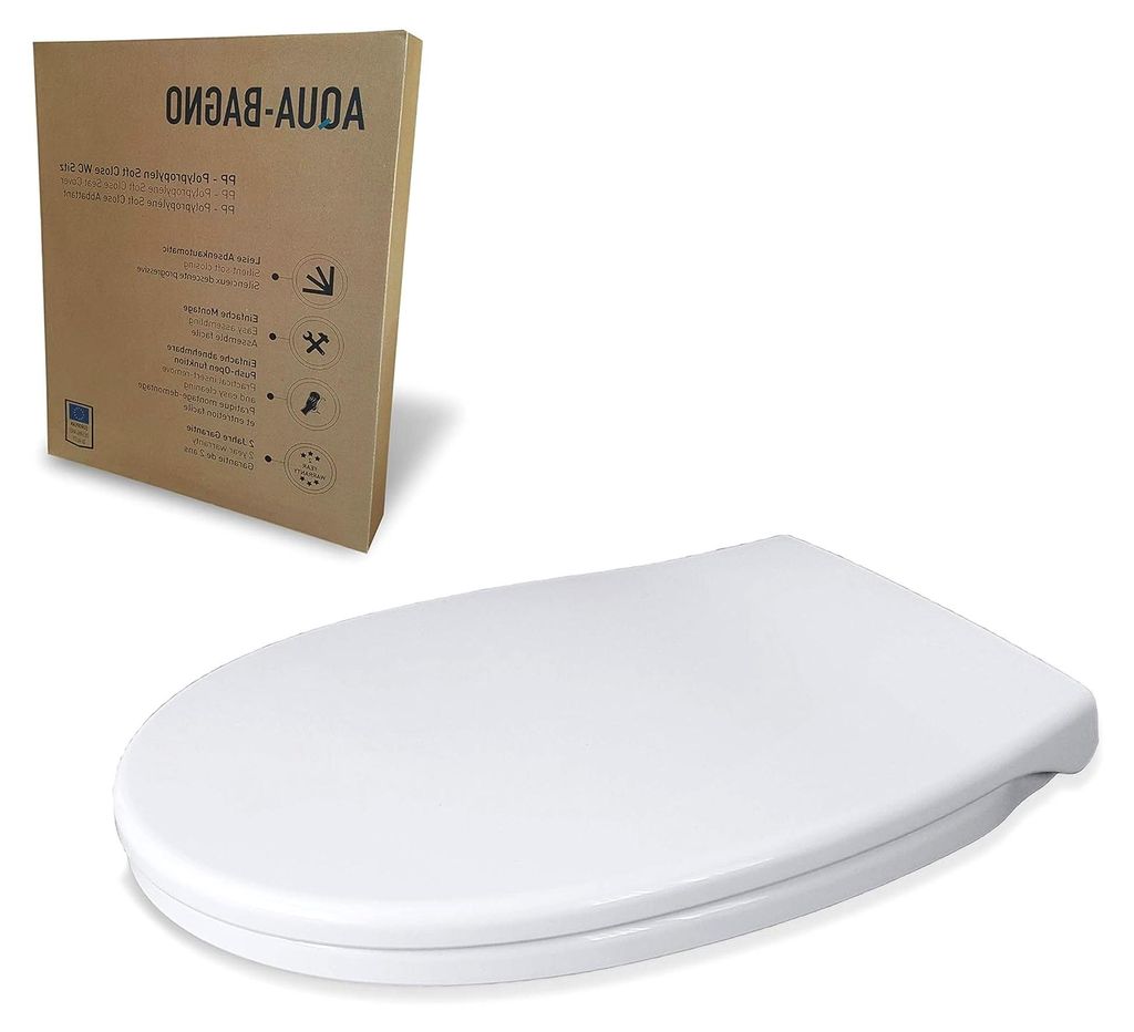 Flacher Toilettensitz mit Absenkautomatik und O-Form, universeller WC-Sitz, abnehmbarer Deckel