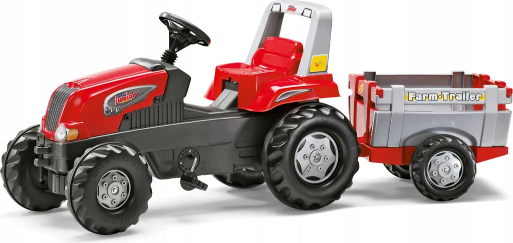Rolly Toys Tracteur à pédales RT avec remorque et pneus silencieux