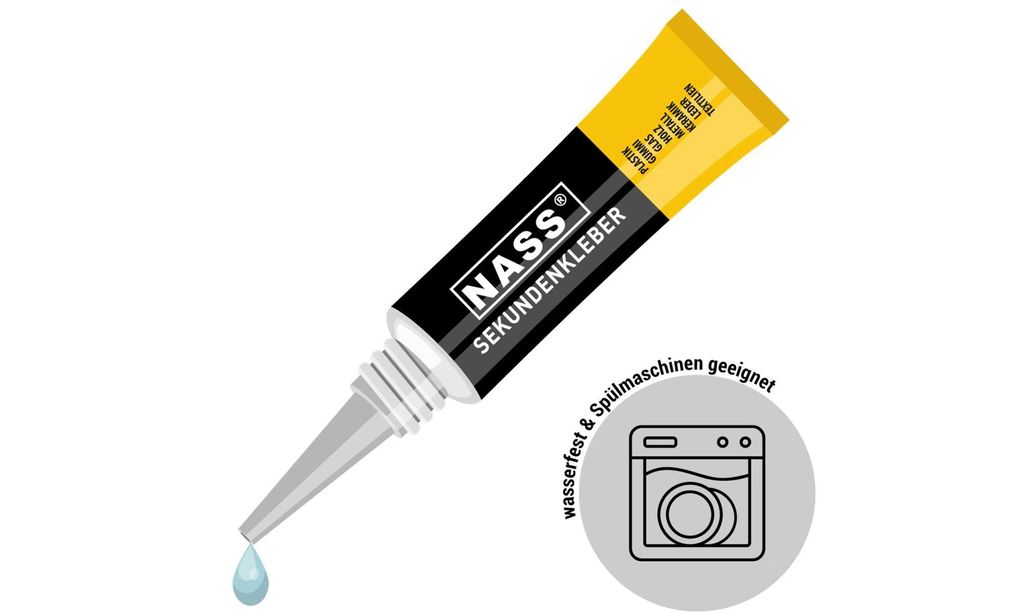 Sekundenkleber Alleskleber Nass klebt Porzellan, Keramik, viele Kunststoffe (z.B. PVC, ABS), Metall, Gummi, Holz 9 Tuben á 3g NEU