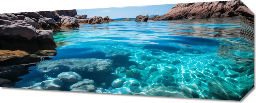 Tableau Eau Cristalline 50 x 20 cm - Idéal pour Salle de Bain ou Spa