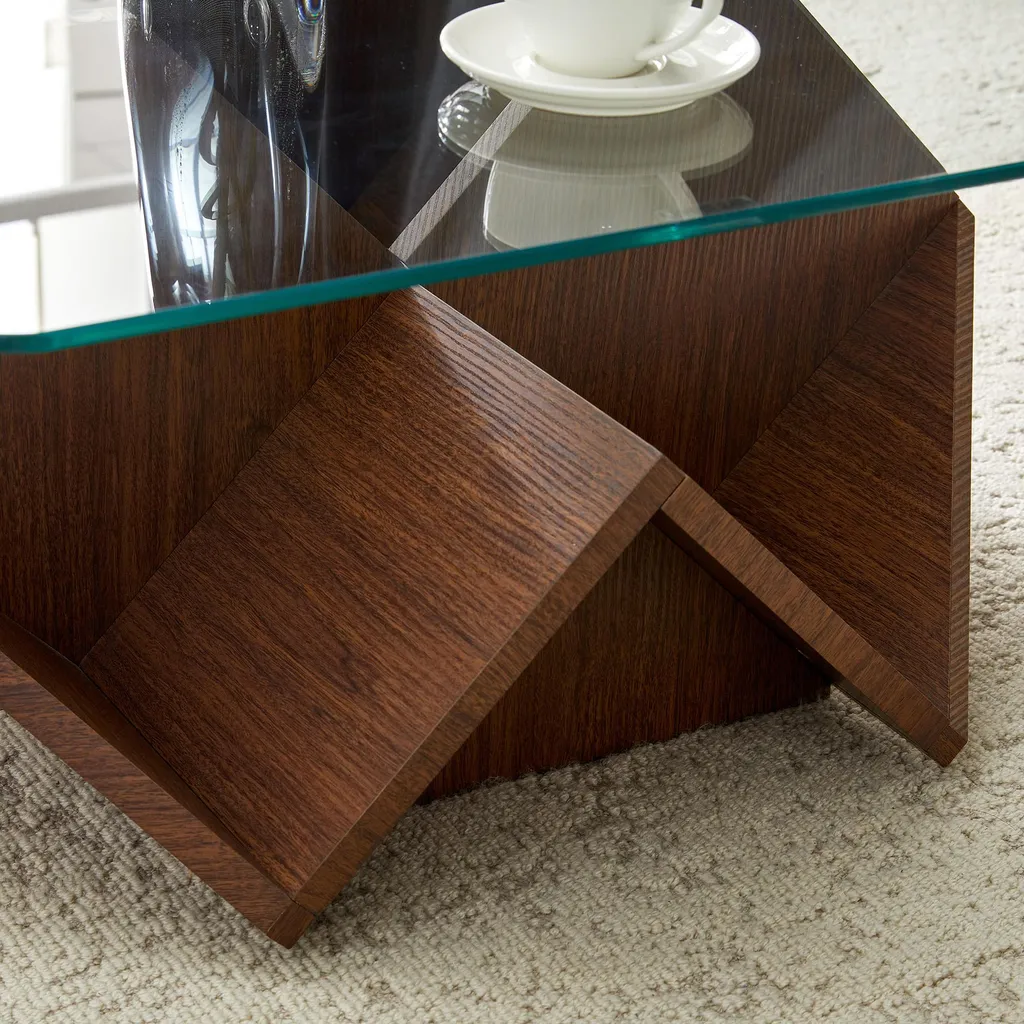 Optimisez votre salon : Table basse à rangements multiples en noyer - 8