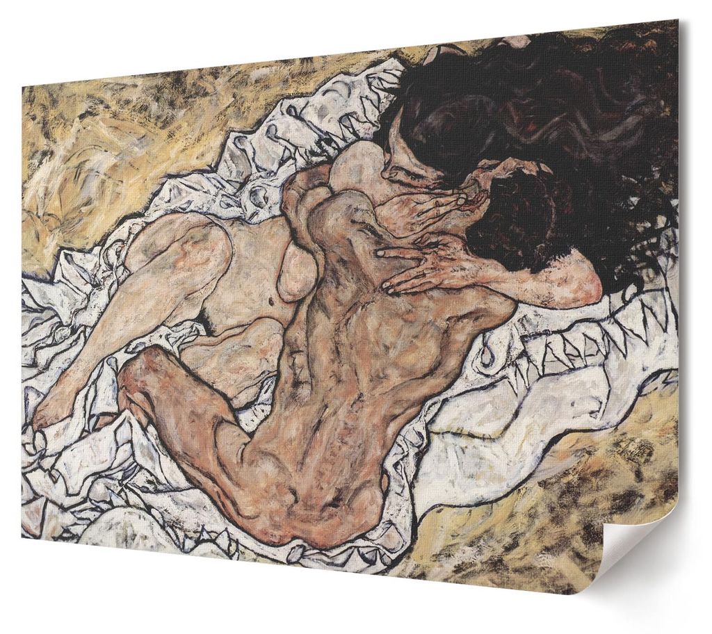 Egons Selbstporträt - Kunstdruck A4 - Malerei, Zeichnung, Aquarell- Wandbild für Wohnzimmer Schlafzimmer & Flur, Modernes Poster Wanddeko, Ungerahmt