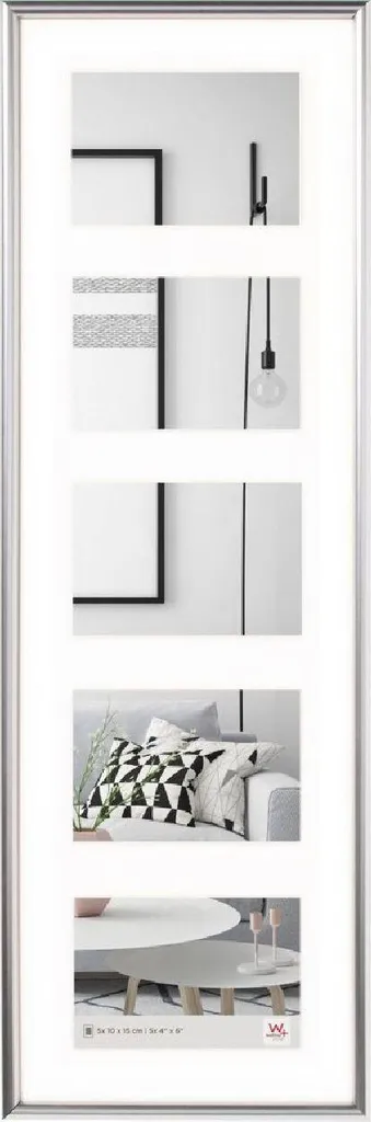 Walther Galeria Cornice Multipla Plastica Argento 5x 10x15cm Qualità