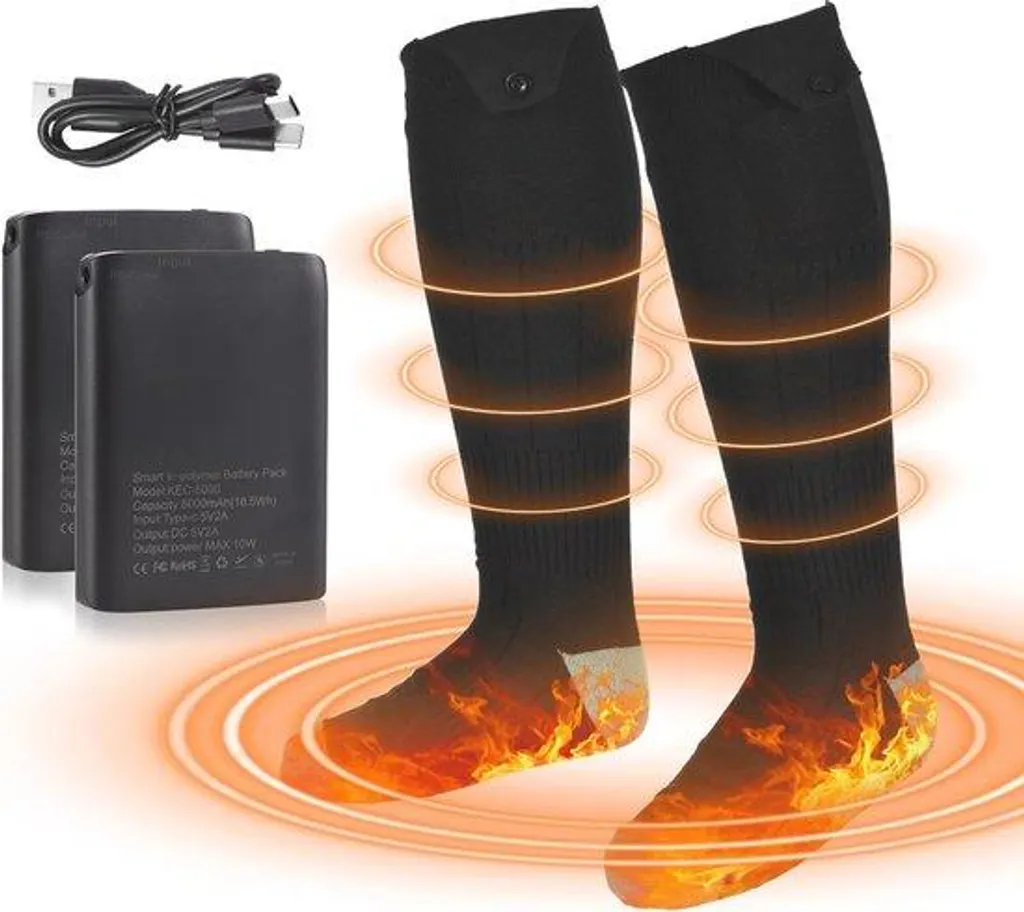 Chaussettes chauffantes à 3 niveaux de température pour sportifs