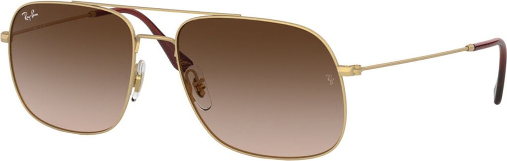 Ray-Ban RB3595, Erwachsener, Uni, Quadratisch, Gold, Nicht-polarisierte Linse, Metall