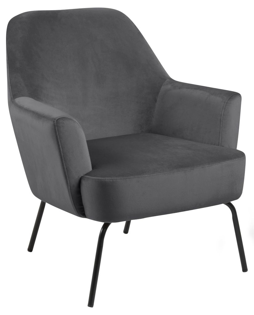 Sessel Melissa - 75x75x83cm - dunkelgraues Velours