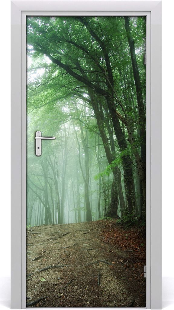 Tulup Türaufkleber 85x205 cm Dekorative Aufkleber Selbstklebend Wasserdichte Tapete Abnehmbar Schlafzimmer Wohnzimmer Wohnkultur - Nebel im Wald