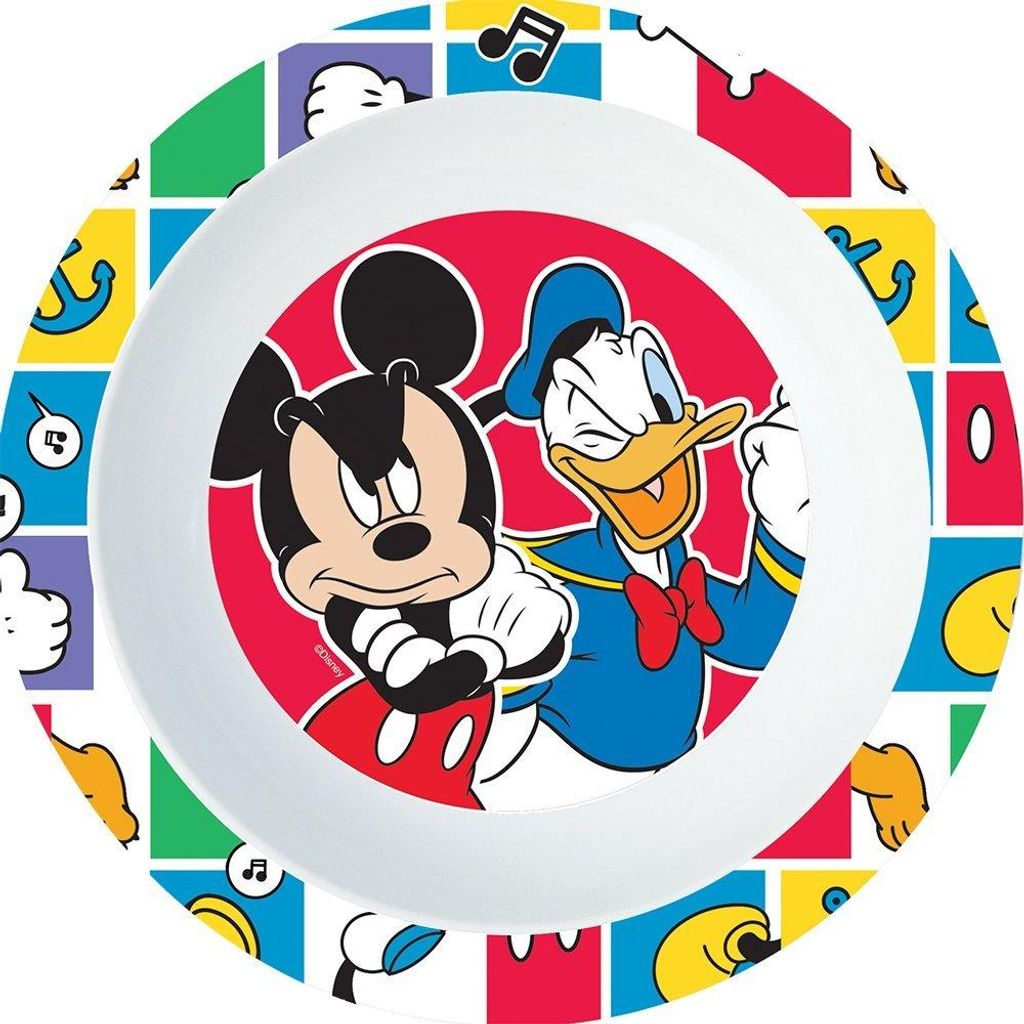 STOR Original Disney Mickey Deep Plate aus Hartplastik für Kinder, mikrowellengeeignet, waschbar und wiederverwendbar.