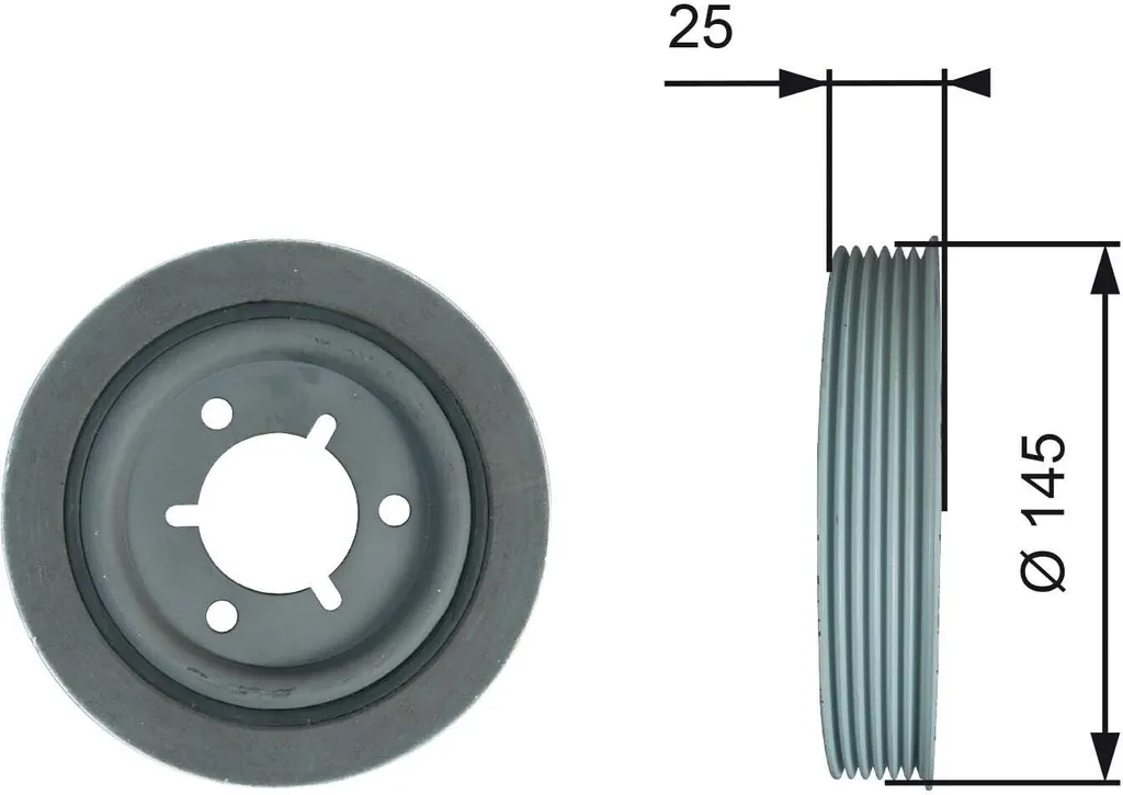 Poulie vilebrequin contre bruits moteur pour Partner et Nemo 0515P5