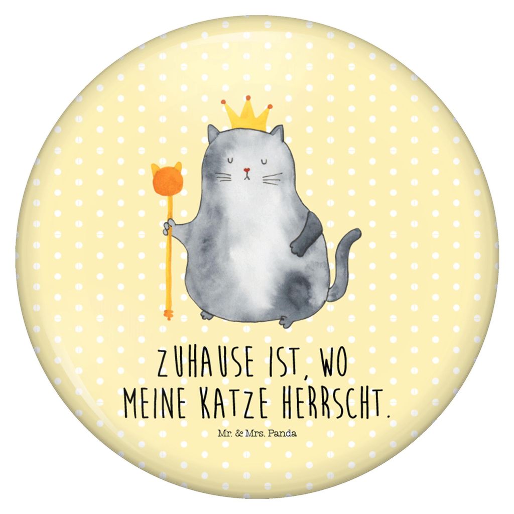 Mr. & Mrs. Panda Pin Katze König - Gelb Pastell - Geschenk, Plakette, Anstecker, Familie, Button, Haha, Kater, Katzen, Cat, Fun-Button, Badge