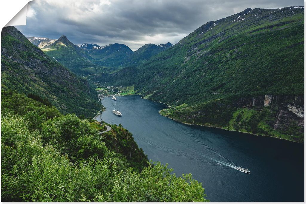 ARTland Poster Blick auf den Geirangerfjord Norwegen Größe: 90x60 cm