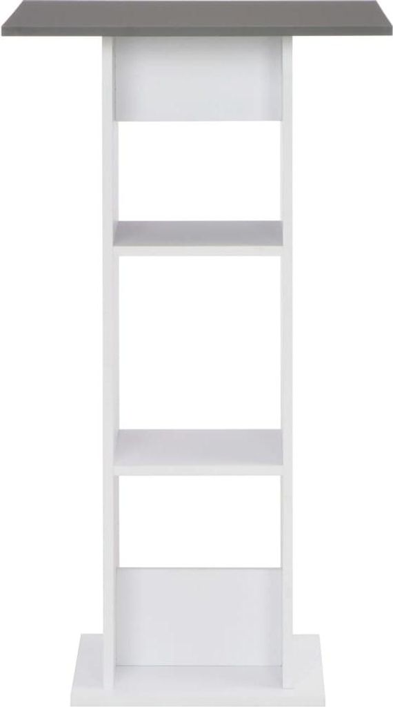 vidaXL Bartisch Weiß und Anthrazitgrau 60x60x110 cm