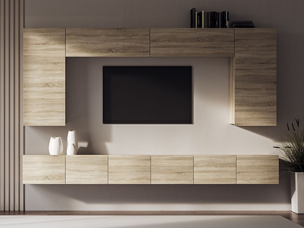 nabbi Wohnzimmerwand Melby 300 - Dub-Sonoma