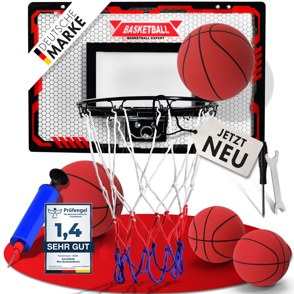 VALENESS® Mini Basketballkorb Indoor [für Tür & Produktbild 