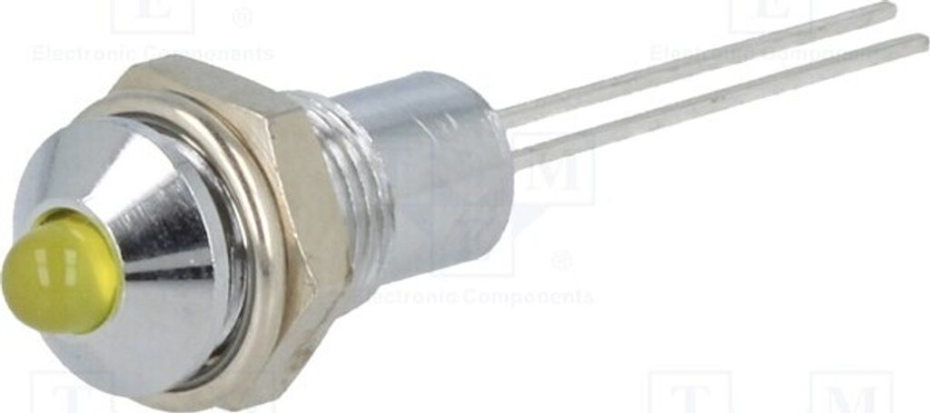 5x Kontrollleuchte: LED S061 LED-Kontrolllämen IP40 Öffng: Ø6,2mm konvex