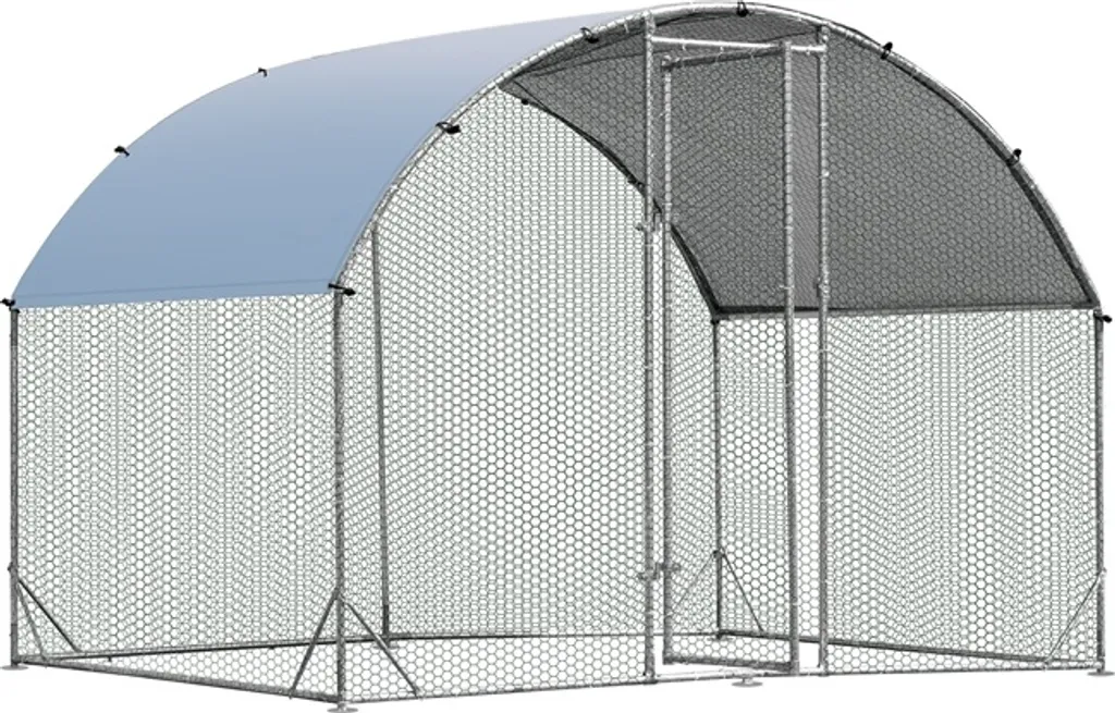Grand enclos pour poules et lapins avec bâche de toit de 190x280 cm