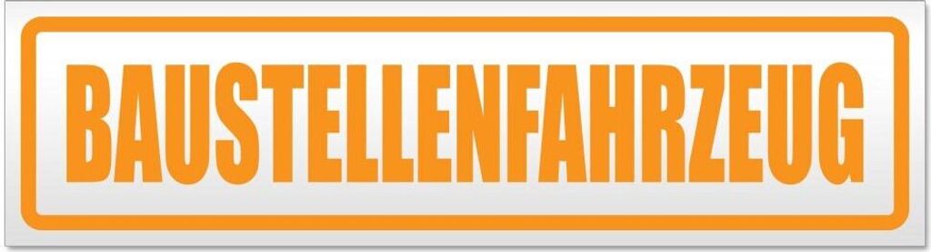 Kiwistar - Autoaufkleber - Orange - 20 x 5,3 cm - Baustellenfahrzeug - Hinweis Aufkleber Sticker für Auto, Kfz, Fahrrad, PKW, LKW