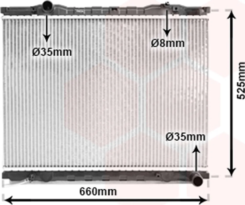 Radiateur aluminium 83002055 dimensions 470*649*18 pour 2.4i et 2.5CRDi