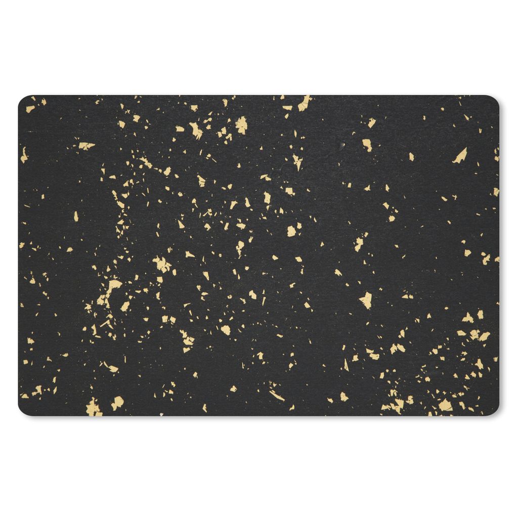 MuchoWow Schreibtischunterlage Goldene Flocken auf schwarzem Hintergrund 60x40 cm - XXL Mauspad - Großes Mauspad