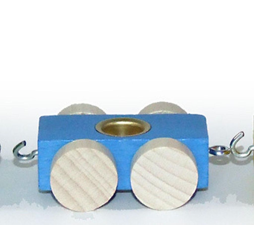 Holzdekoration Holzwagon mit Metelltülle für Buchstabenzug Produktbild 