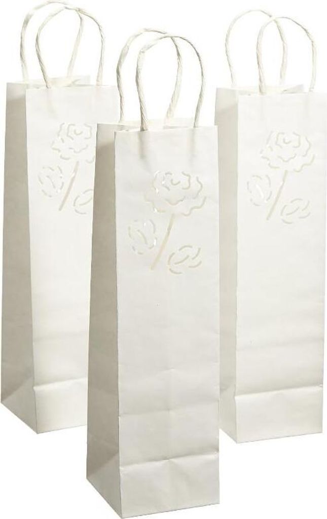 3er Set Kerzentüte Lichttüte Candlebag Laterne Windlicht Lichttüten 10x36 cm