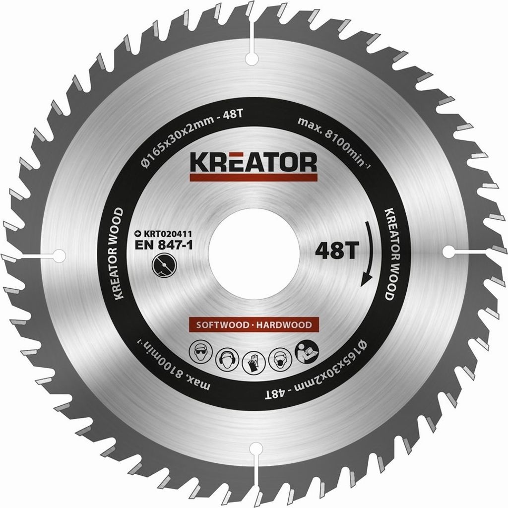 Pilový kotouč 165 x 30 x 2 mm 48 zubů na dřevo včetně Obrázek produktu 