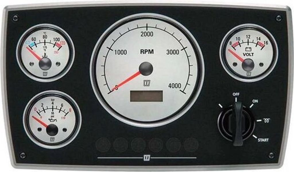 VETUS MPA34 Aluminium weiß Motorpanel 12V | MPA34KBW25 Produktbild 