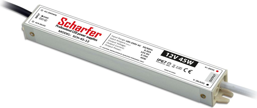 Scharfer hermetisch Netzteil 45W IP67 universal Trafo Produktbild 