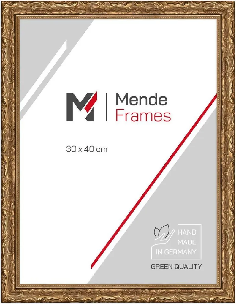 Cornice barocca in legno MendeFrames H530 Oro 40x40 cm Vetro da museo
