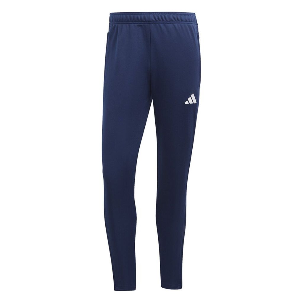 adidas Trainingshose Herren im 3 Streifen Design und verschließbaren Taschen, Größe:XXL, Farbe:Blau