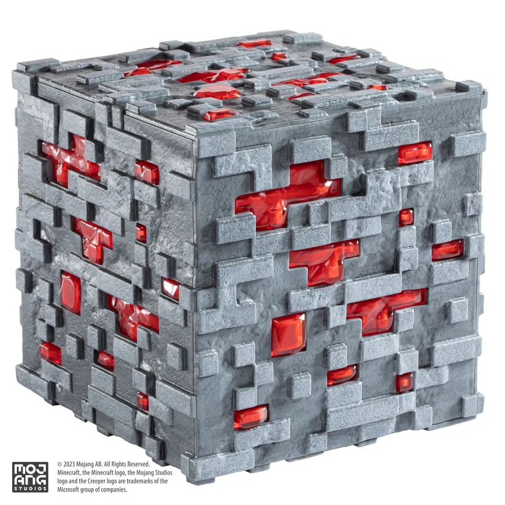 Finis le Noir avec la Lampe Minecraft Redstone Ore - Veilleuse 10 cm