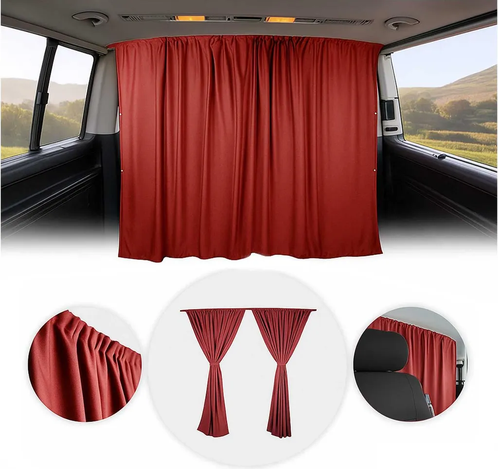 Tende Oscuranti VW ID Buzz Rosse - Set Cabina Guida Termico Custom