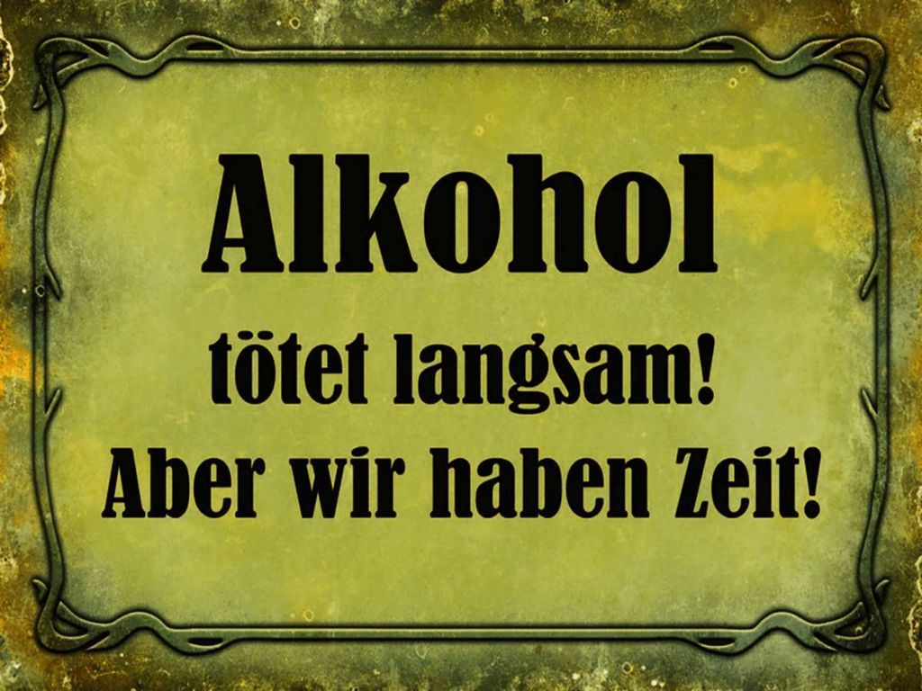 vianmo Holzschild 30x40 cm Alkohol tötet langsam aber wir
