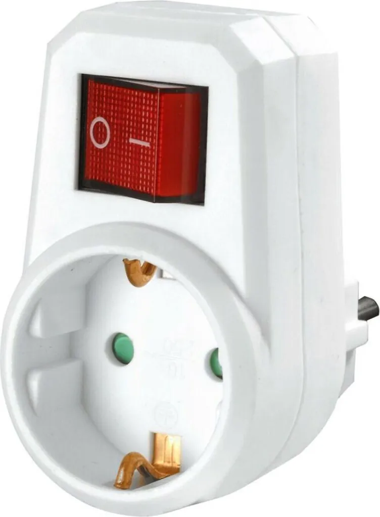 Adaptateur Prise avec Interrupteur Protection Surtension Pack de 25