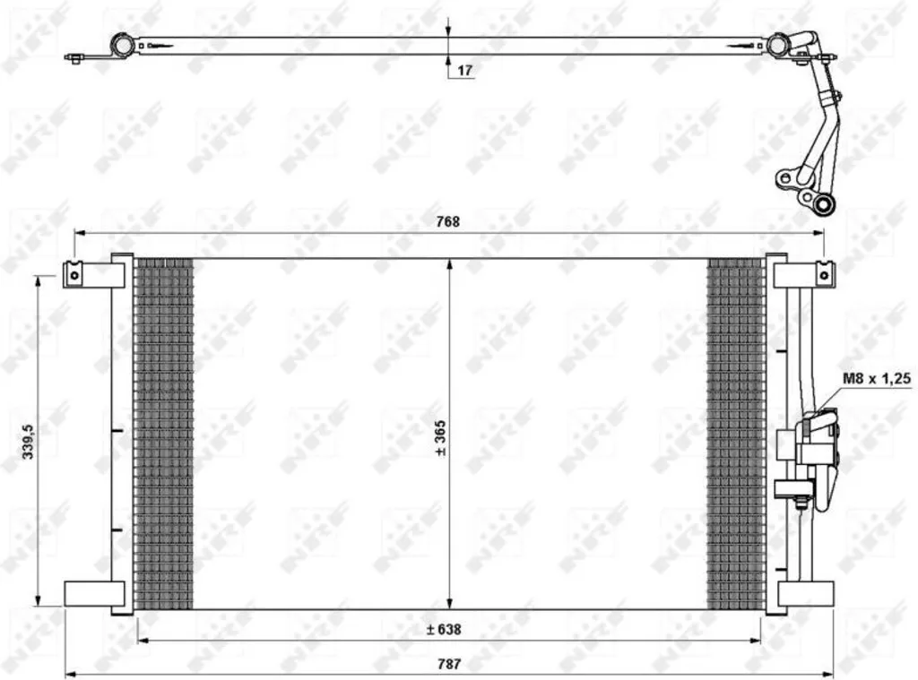 Condenseur de climatisation NRF 35640 pour Jaguar XK8 X100 MJA7390AB