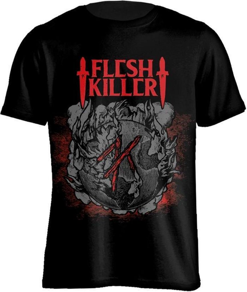 Flesh Killer - T-Shirt für Herren/Damen Uni PH994 (M) (Schwarz/Rot)