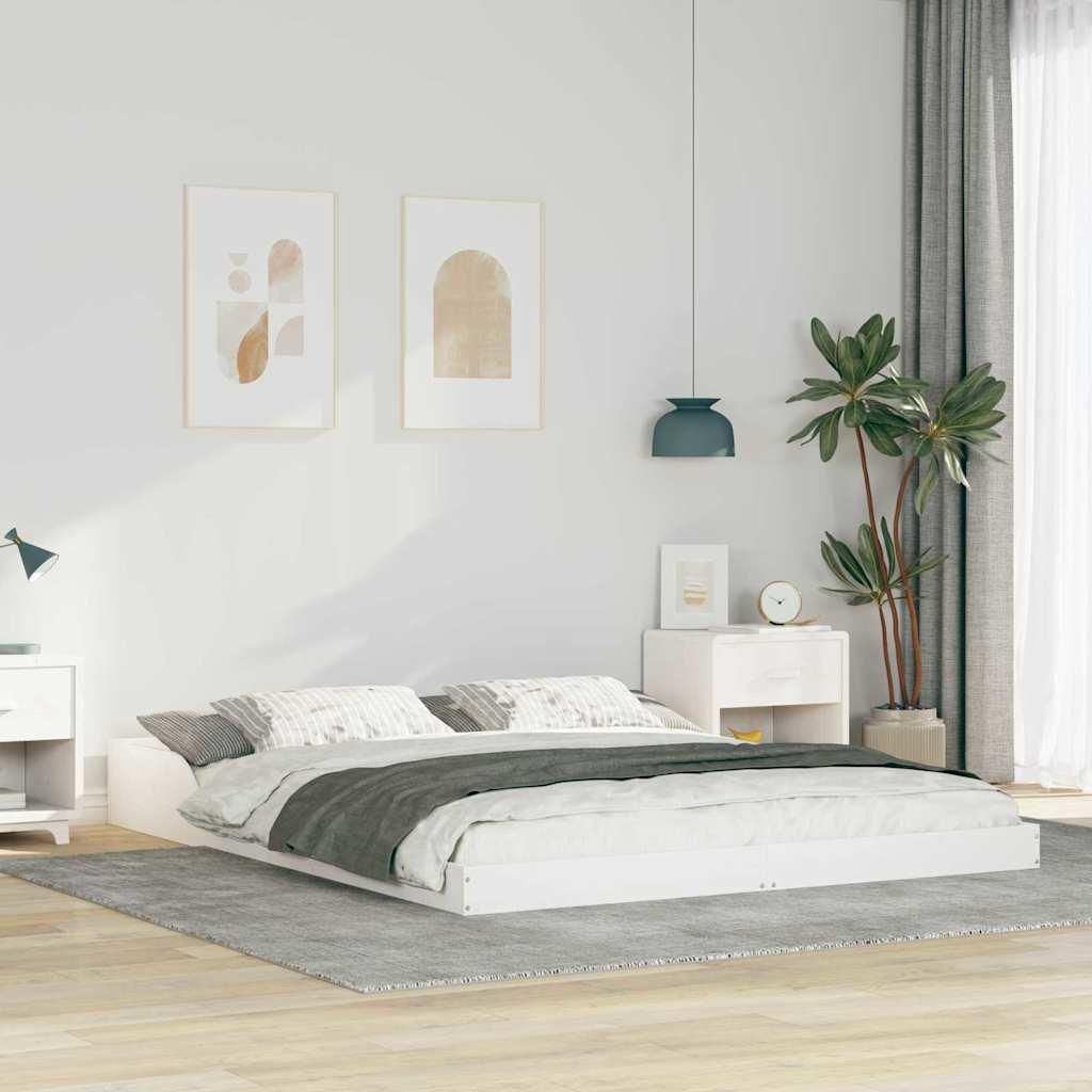 Maison Exclusive - Bettrahmen Weiß 160 x 200 cm Massives Kiefernholz