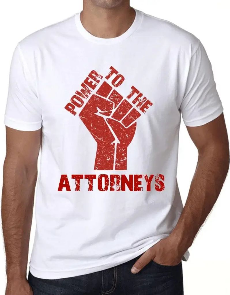 Herren Grafik T-Shirt Vollmacht an die Anwälte – Power To The Attorneys – Öko-Verantwortlich Vintage Jahrgang Kurzarm Lustige Druck Geburtstag