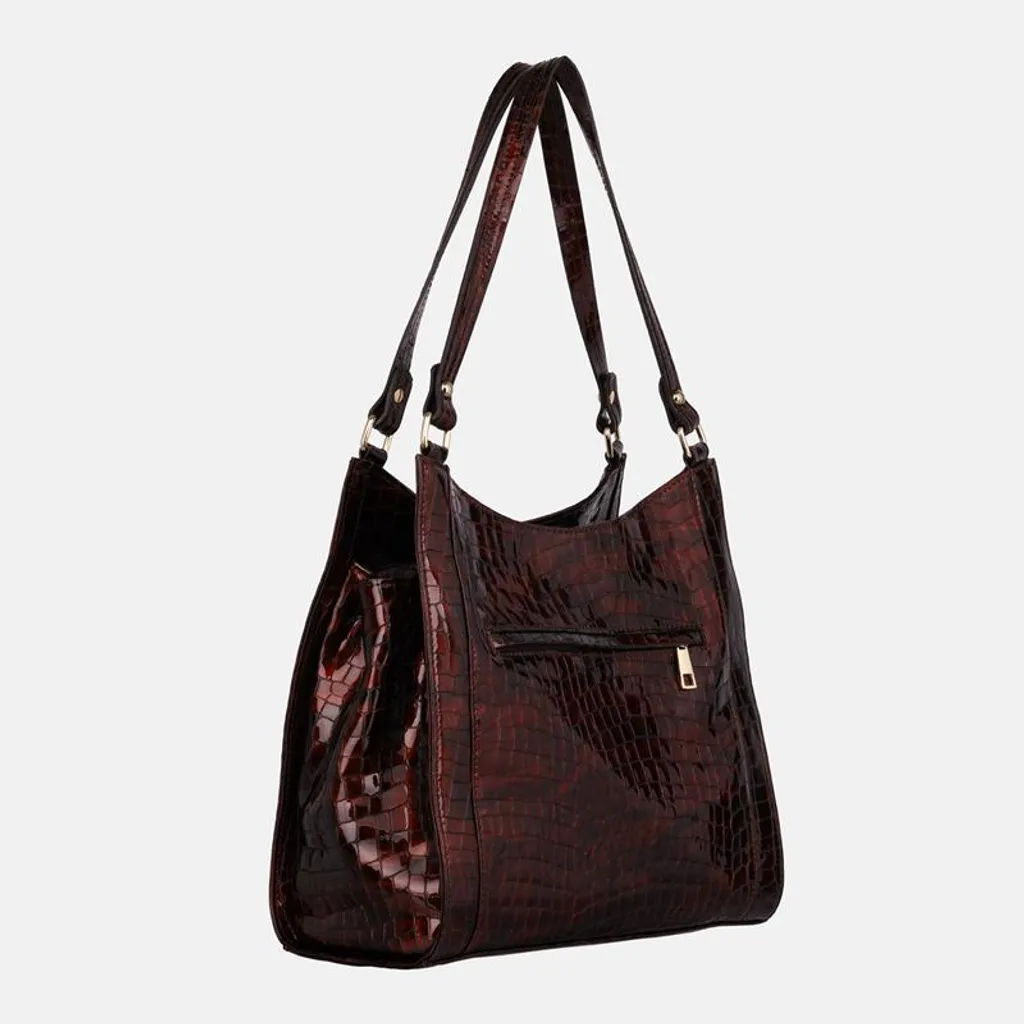 Sac à main cuir verni marron SOFIA : un classique chic et indémodable
