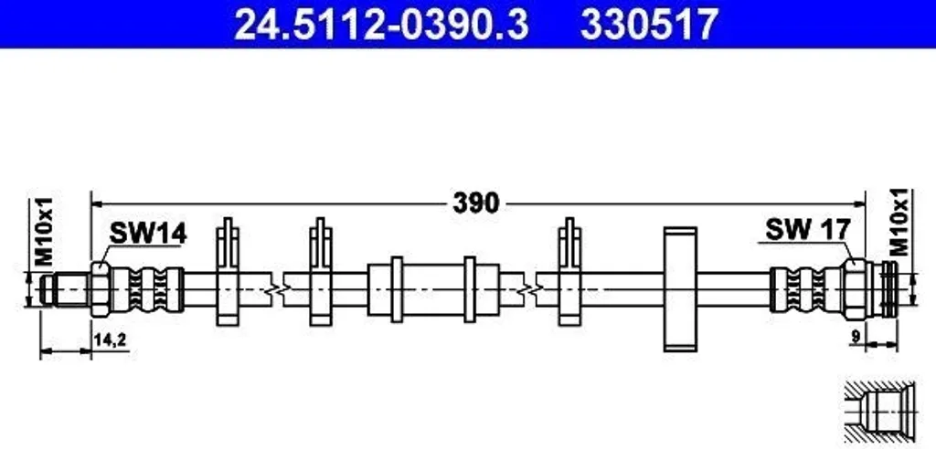 Tuyau de frein ATE 24.5112-0390.3 contre les fuites Fiat Uno 7569161
