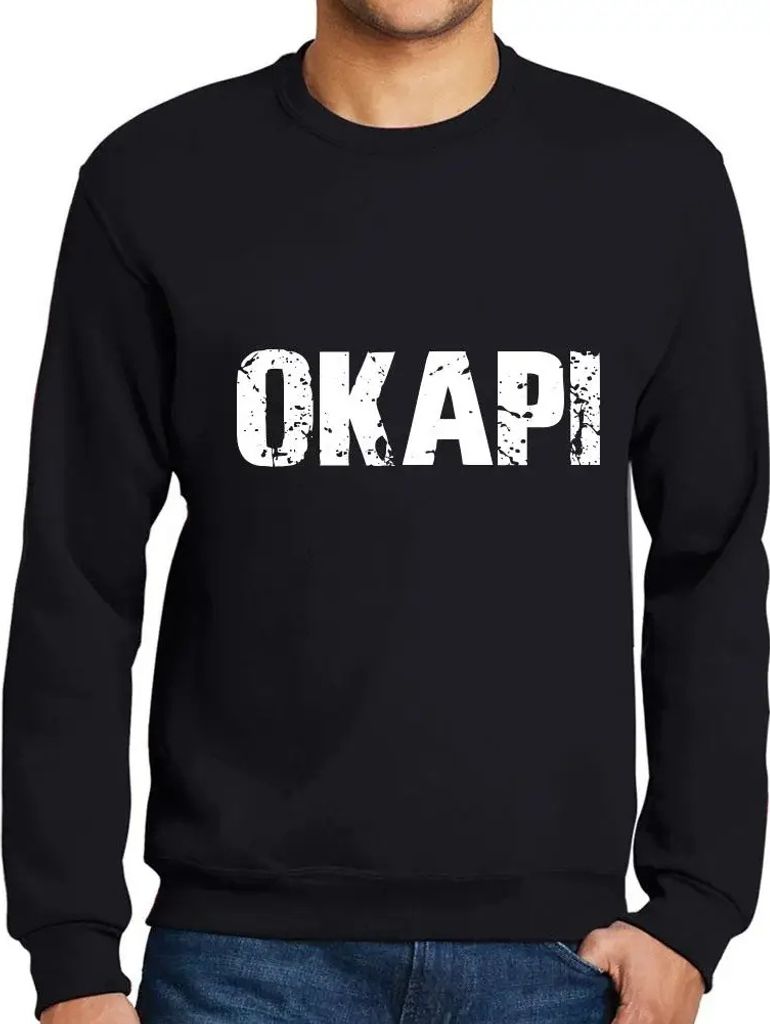Herren Grafik Sweatshirt mit Aufdruck Okapi Öko-Verantwortlich Vintage Jahrgang Langarmshirt Pullover Lustige Druck Geburtstag Geschenk Mann