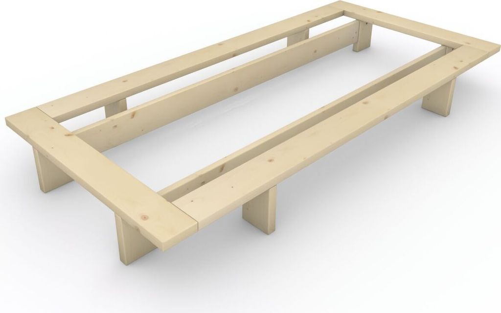 Massivholzbett im japanischen Stil "Komorebi" 80x200 Fichte