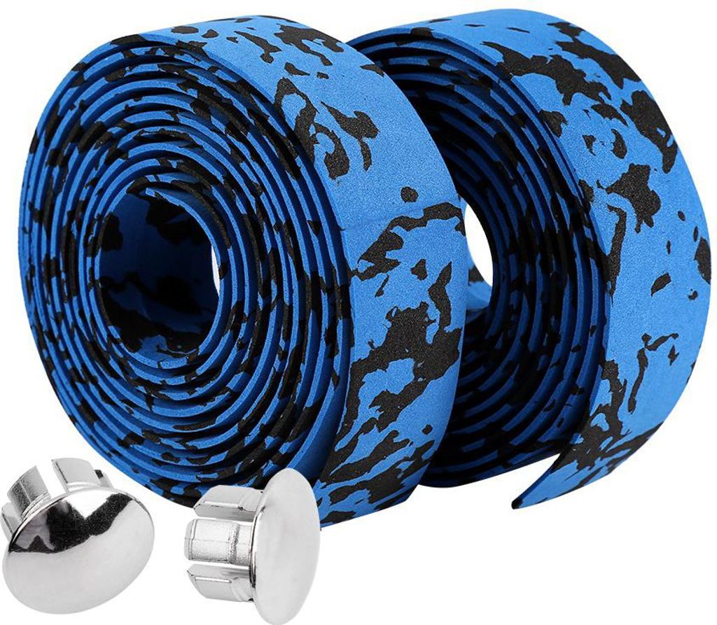 2pcs Radfahren Straße Fahrrad Fahrrad Lenker Grip Wrap Tape 2 Bar Plugs (schwarz + weiß)