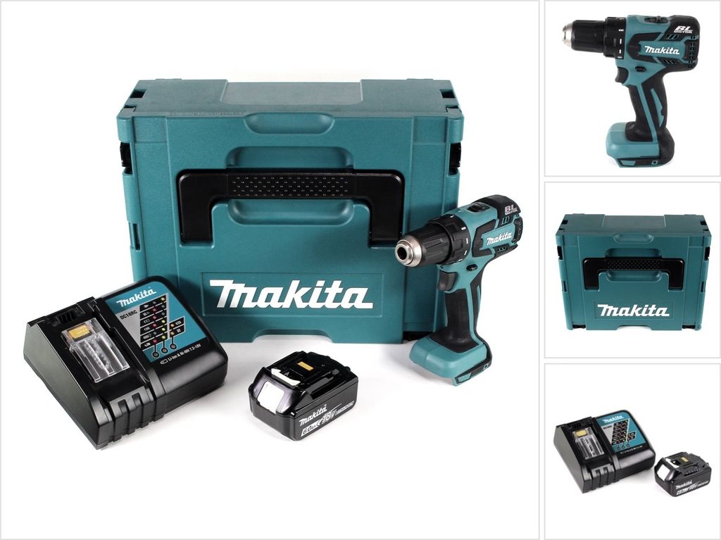 Makita DDF 459 RG1J Akku Bohrschrauber 18V 45Nm im Makpac + 1x 6,0 Ah Akku + Ladegerät