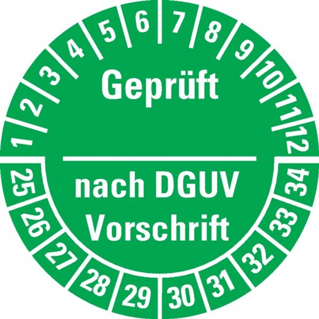 Dreifke Aufkleber I Prüfplakette -DGUV Vorschrift, 25-34, grün, Dokuf...