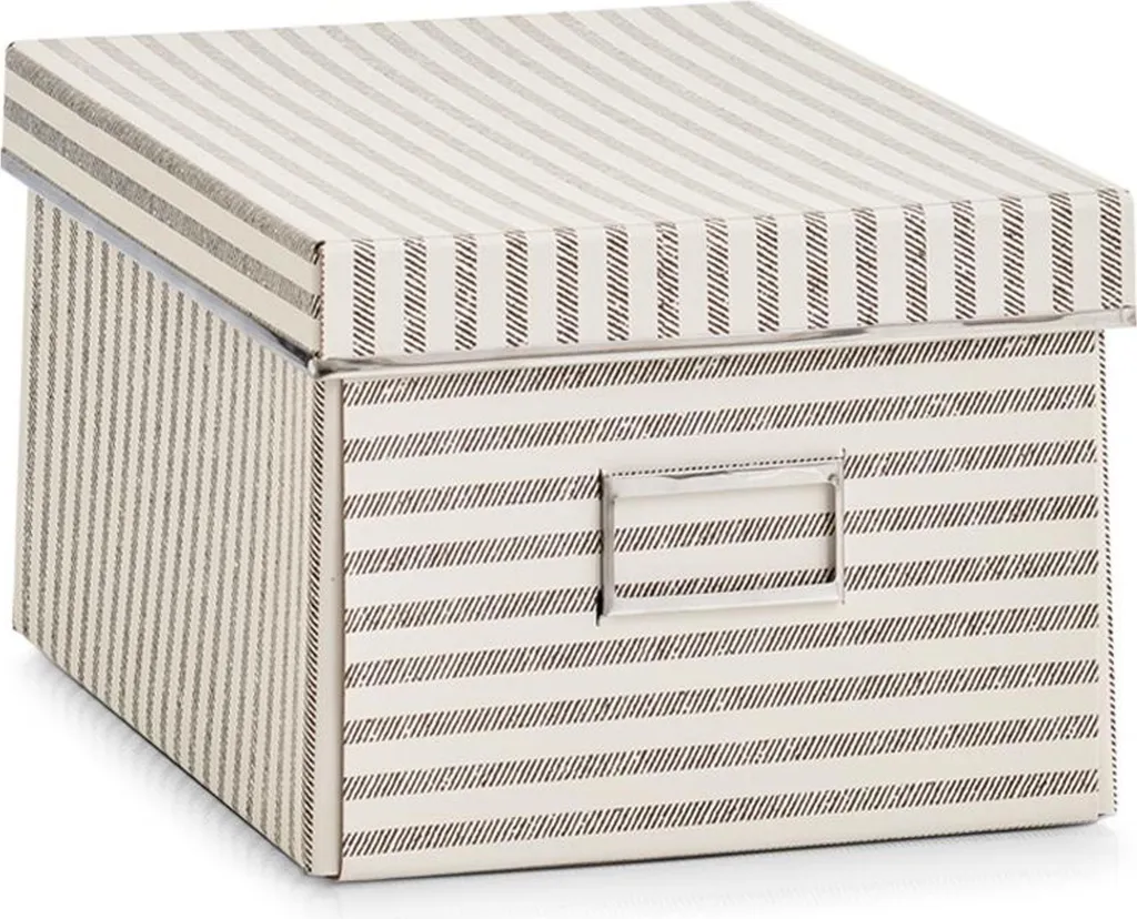 Boîte en carton avec couvercle amovible beige 21x28x15 cm haute qualité