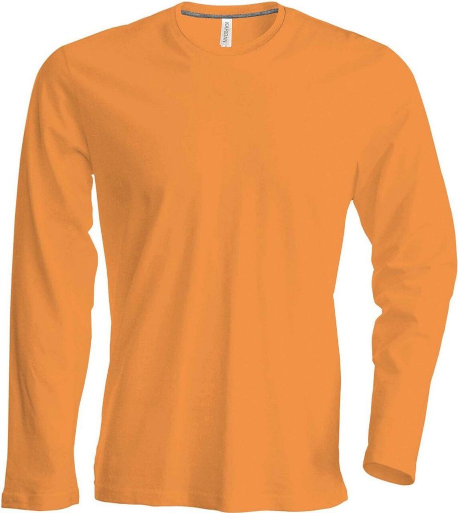 Kariban Herren Langarmshirt Longsleeve Long Sleeve T-Shirt Baumwolle, Größe:XL, Farbe:Orange