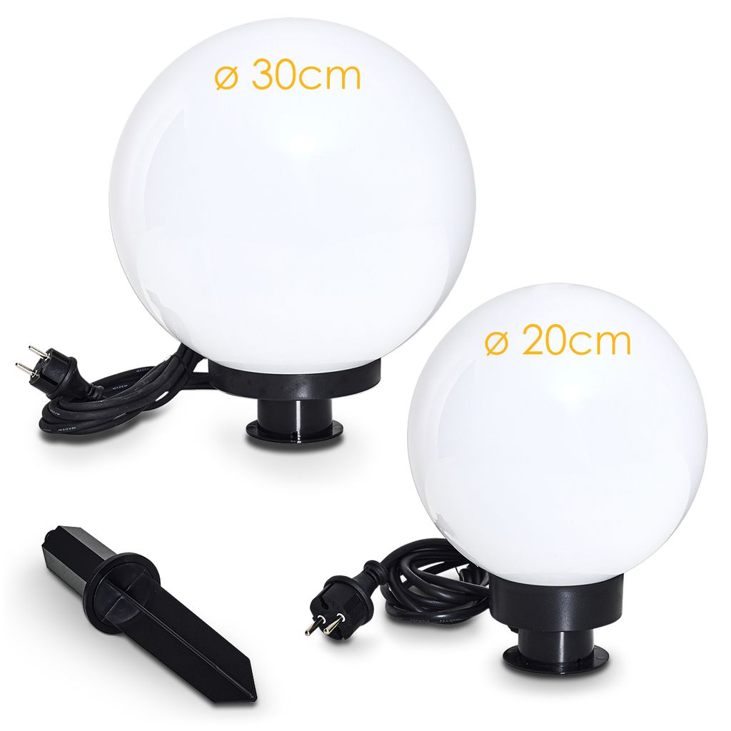 Tres »Tres« Kugellampe 2er Set, Außenleuchten aus weißem Kunststoff